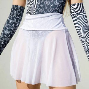 White Mesh Skater Skirt
